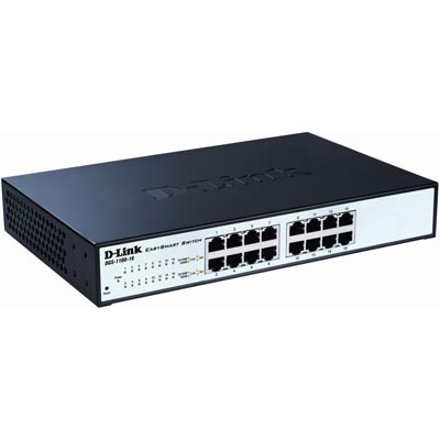 D-Link EasySmart nätverksswitch, 10/100/1000Mbps, 16xRJ45, metall, utan fläkt, 1U, 19 D-Link EasySmart nätverksswitch, 10/100/1000Mbps, 16xRJ45, metall, utan fläkt, 1U, 19