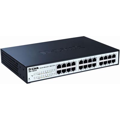 D-Link EasySmart nätverksswitch, 10/100/1000Mbps, 24xRJ45, metall, utan fläkt D-Link EasySmart nätverksswitch, 10/100/1000Mbps, 24xRJ45, metall, utan fläkt