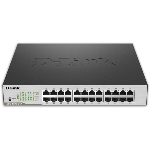 D-Link EasySmart nätverksswitch, 10/100/1000Mbps, 24xRJ45, PoE, metall, svart D-Link EasySmart nätverksswitch, 10/100/1000Mbps, 24xRJ45, PoE, metall, svart