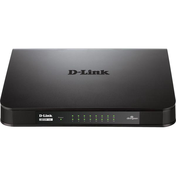 D-Link 16-port Gigabit Easy Desktop Switch, 16-port 10/100/1000Mbps, svart D-Link 16-port Gigabit Easy Desktop Switch, 16-port 10/100/1000Mbps, svart