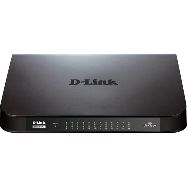 D-Link 24-port Gigabit Easy Desktop Switch, 24-port 10/100/1000Mbps, svart D-Link 24-port Gigabit Easy Desktop Switch, 24-port 10/100/1000Mbps, svart