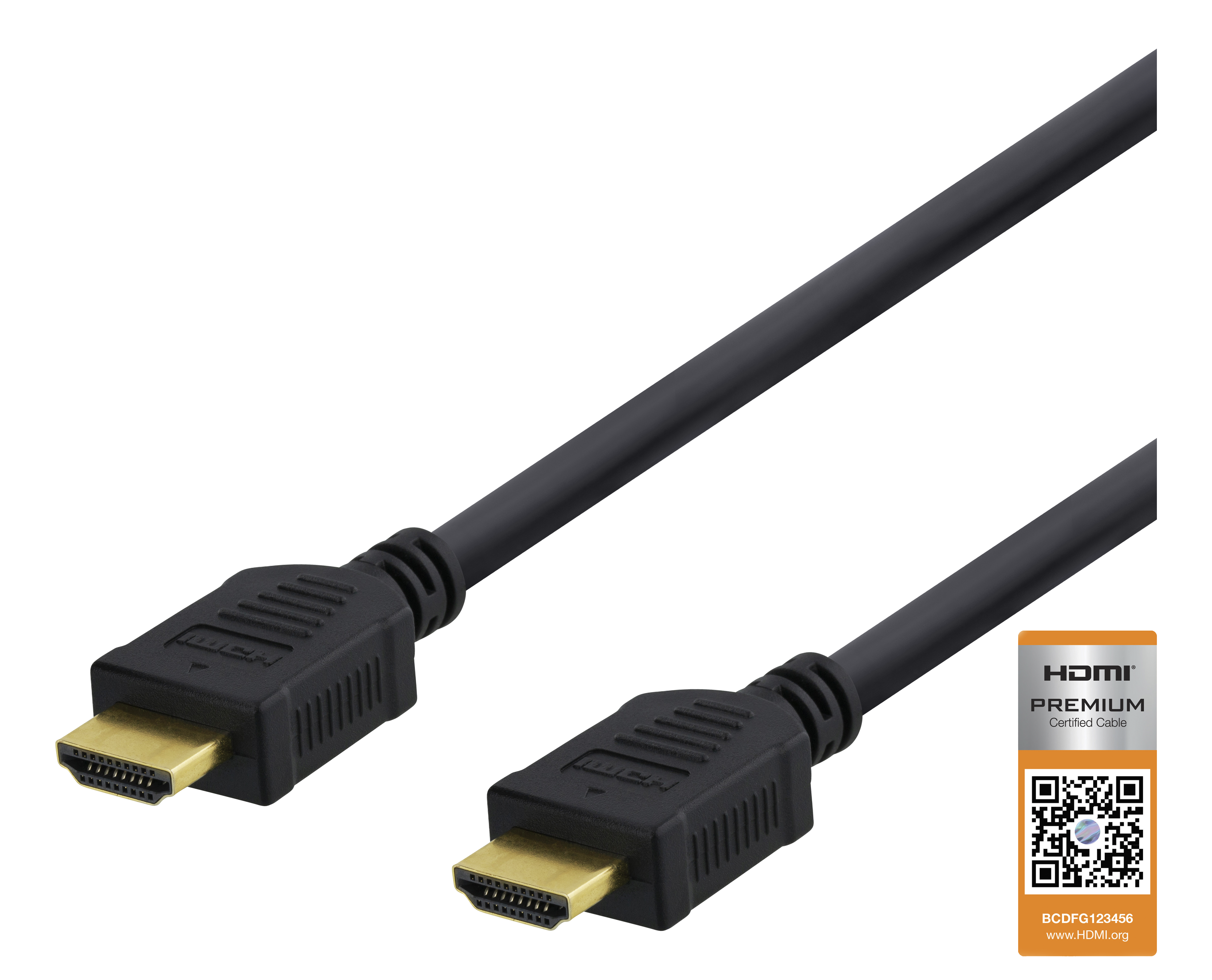 DELTACO High-Speed Premium HDMI cable, 3m, Ethernet, 4K UHD, svart