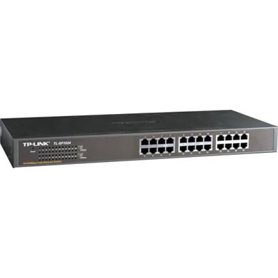 TP-LINK nätverksswitch, 24-ports, 10/100 Mbps, RJ45, Auto MDI/MDIX, 19 TP-LINK nätverksswitch, 24-ports, 10/100 Mbps, RJ45, Auto MDI/MDIX, 19