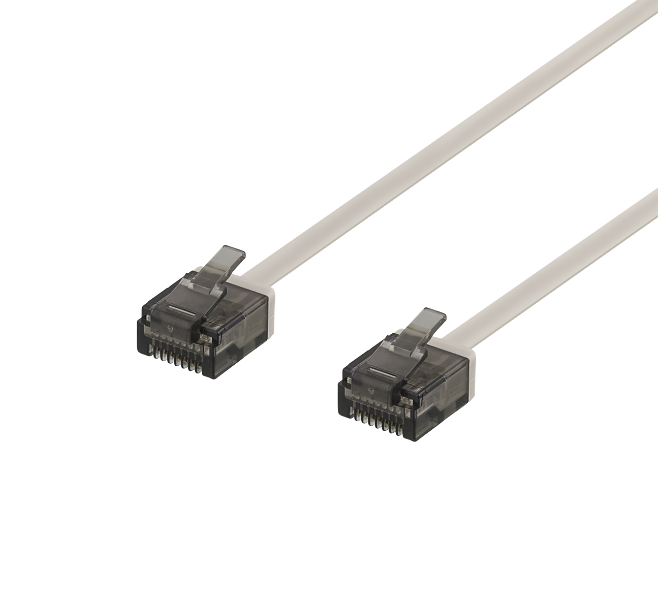 Network cable U/UTP Cat6a, flat, 1mm thick, 0.5m, grey