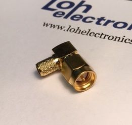 SMA male LMR195 crimp connector, angled