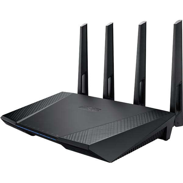 Asus RT-AC87U AC2400, trådlös Dual Band Gigabit router, 802.11a/b/g/n/ac, 2,4/5GHz, svart Asus RT-AC87U AC2400, trådlös Dual Band Gigabit router, 802.11a/b/g/n/ac, 2,4/5GHz, svart