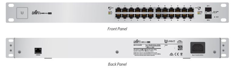 Alternativ bild 0 för Ubiquiti UniFi US-24-250W - 24-Port / Gigabit Switches / SFP / Managed / PoE+