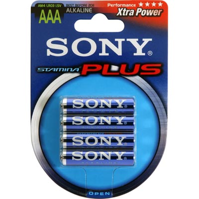 SONY Stamina Plus, LR03 / AAA batterier, alkaliska, 1,5V, 4-pack SONY Stamina Plus, LR03 / AAA batterier, alkaliska, 1,5V, 4-pack