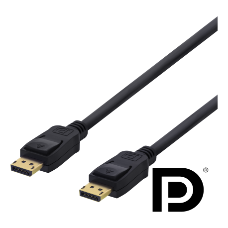 DELTACO DisplayPort-kabel, 1m, 4K UHD, DP 1.2, svart