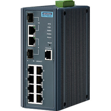 Advantech EKI Managed Eth Switch 8+2 GbE SFP Temp