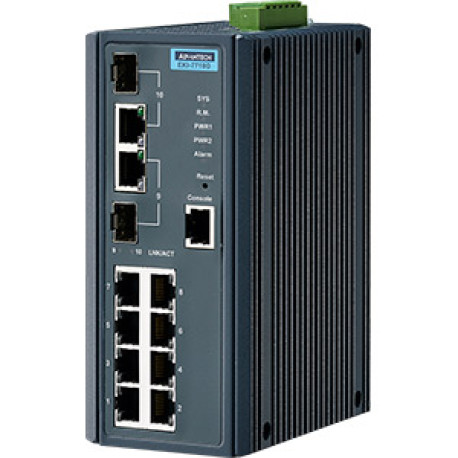 Advantech EKI Managed Eth Switch 8 GbE+2 SFP Temp