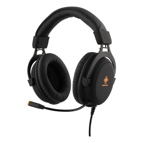 DELTACO GAMING Stereo Gaming Headset, 57mm element, LED-belysning, sva