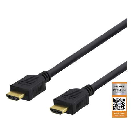 DELTACO High-Speed Premium HDMI cable, 3m, Ethernet, 4K UHD, svart