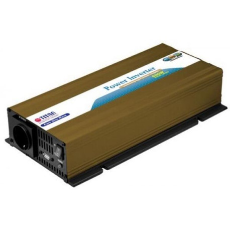 Titan transformator 300W med USB-port 5V, 12V DC - 230V AC, banankontakt, ren sinuskurva