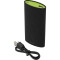 Portabelt batteri för laddning av mobila enheter 5000mAh USB 5V svart/grön