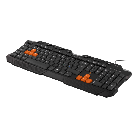 DELTACO GAMING tangentbord, anti-ghosting, USB, nordisk, svart/orange