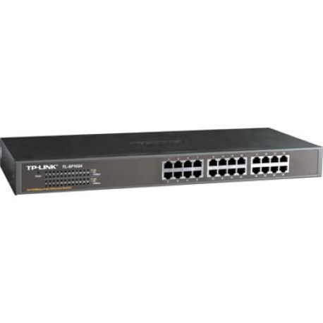 TP-LINK nätverksswitch, 24-ports, 10/100 Mbps, RJ45, Auto MDI/MDIX, 19