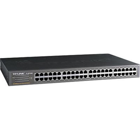 TP-LINK nätverksswitch, 48-ports, 10/100 Mbps, RJ45, Auto MDI/MDIX, 19