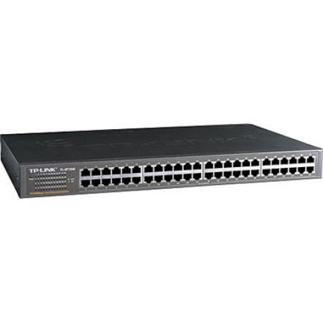 TP-LINK network switch, 48-port, 10/100 Mbps, RJ45, Auto MDI/MDIX, 19