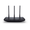 TP-Link trådlös router, 802.11b/g/n, 450Mbps, 4xRJ45 LAN 10/100, svart