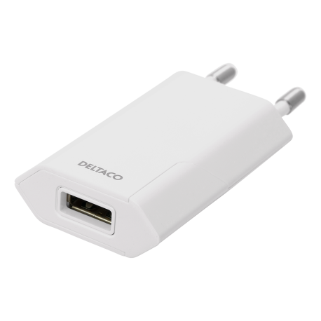 DELTACO wall charger USB-A, 1A, white