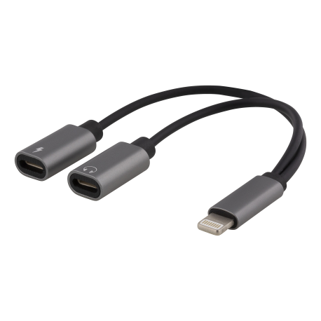 EPZI Lightning till Dual Lightning adapter, 0,1m, rymdgrå