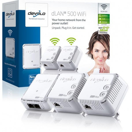 Devolo dLAN 500 WiFi (kit med 3 enheter)