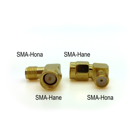 Adapter SMA-hane till SMA-hona, vinklad