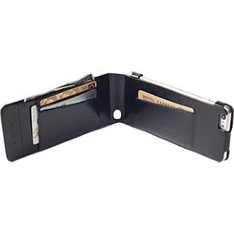 Krusell Kalmar Walletcase Plånboksfodral i äkta läder  - iPhone 6 Plus - Svart