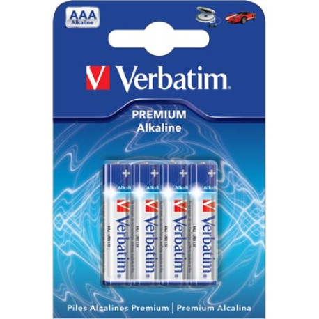 Verbatim Premium Alkaline, LR03 / AAA batterier, alkaliska, 1,5V, 4-pack