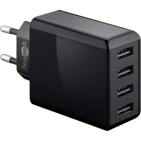 4-Way USB Charger (30 W) Black