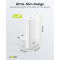 Vinklad 65W USB-C laddare med 2st uttag, vit