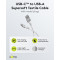 USB-C till USB-A supermjuk textilkabel med metallkontakter, 0,5 m, vit