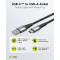USB-C till USB-A textilkabel med metallkontakter (rymdgrå/silver), 2 m
