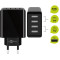 4-ports USB laddare (30 W) svart