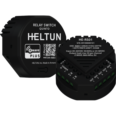 Relay Switch Quinto (5x5A), Black