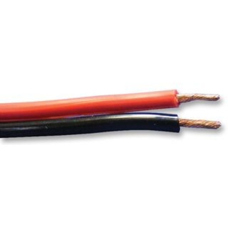 Kabel, dubbel, röd/svart, 0.5 mm²
