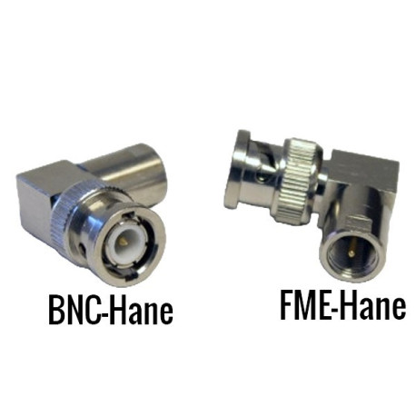 Adapter BNC male to FME male, angled