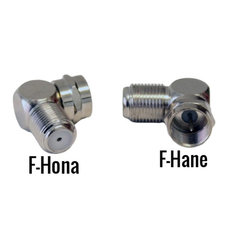 Adapter F-hane till F-hona vinklad