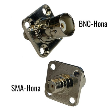 Adapter SMA female to BNC female for chassis mounting