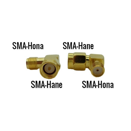 Adapter SMA male to SMA female, angled