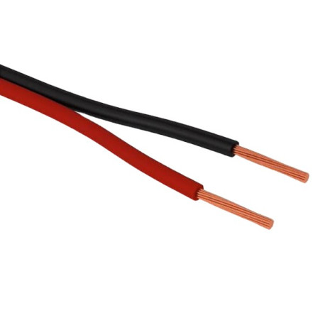 Strömkabel/elkabel, dubbel, röd/svart, 0.5 mm²