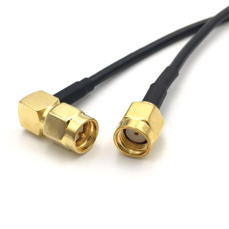 Antenna cable RG174 vink SMA-hane/ RP-SMA-hane 30 cm