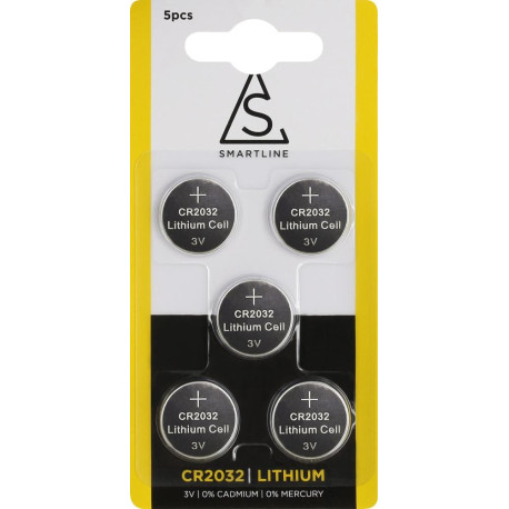 Knappcell lithium CR2032 5-PACK