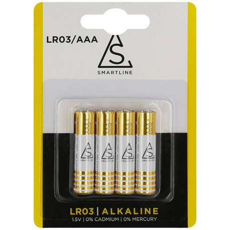 Alkaliska batterier AAA LR3 1,5V 4-PACK