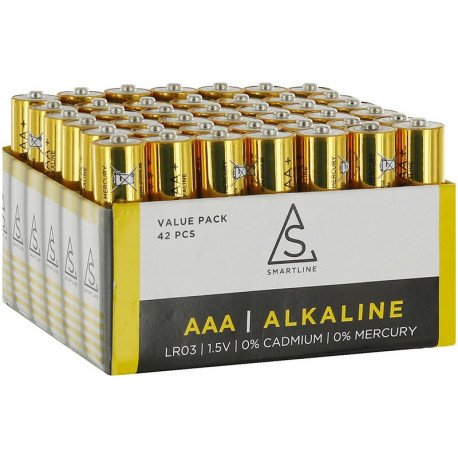 Alkaliska batterier AAA LR3 1,5V 42-PACK