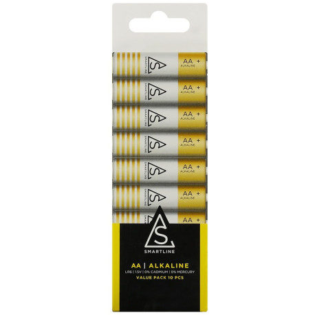 Alkaliska batterier AA LR6 1,5V 10-PACK