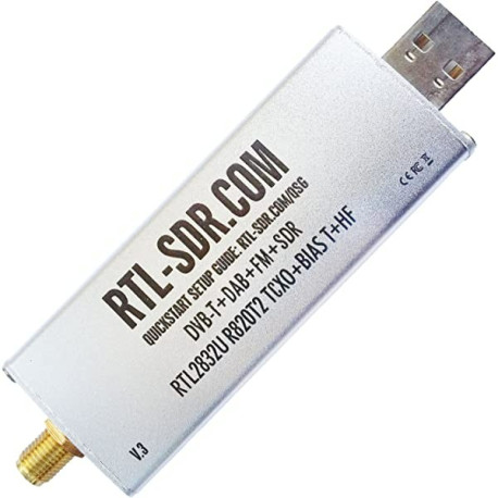 RTL-SDR R820T2 RTL2832U 1PPM TCXO SMA SDR (Silver)