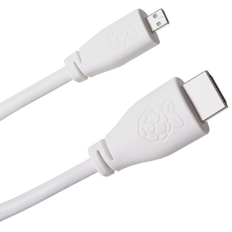 Raspberry Pi 4 Model B HDMI Cable, Micro HDMI To HDMI, 1m, White