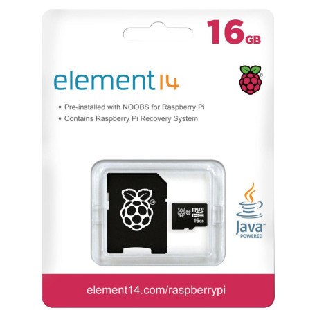 MicroSDHC card, class 10, 16 GB, Raspberry Pi preloaded with NOOBS MicroSD Cards